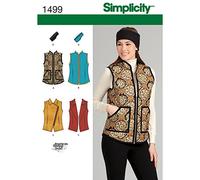 Simplicité 1499 Taille U5 Patron de Couture Gilet et Bandeau pour Femme, Multicolore