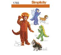 Simplicity 1765 Child's and Dog's Dinosaur Costume Sewing Patterns, Children's Sizes 3-8 and Dog's Sizes S-L