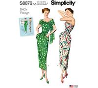 Simplicité 8876 Robe Vintage Années 1940 Pour Femmes Tailles 10-18 Et 20W-28W
