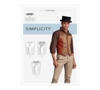 Simplicity Patron de couture S9087 Corset steampunk pour hommes Tailles 46-48-50-52 BB