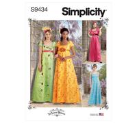 Simplicity SS9434BB Patron de couture pour robes de style régence pour femmes et femmes Blanc