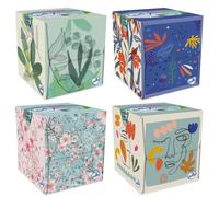 Simplicité et douceur au quotidien - LOTUS Mouchoirs Doux 3 Épaisseurs, Format x48, Boîte Cubique Édition Limitée FSC - Lot de 4