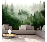 Simplicité Fraîcheur Vert Forêt Brume Blanche Papier Peint 3d Moderne Soie Texturée Haut De Gamme IdéAl Pour Le Salon Et La Chambre à Coucher-300cm×210cm