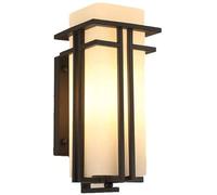 Simplicité moderne Applique murale LED splicatégramme en acier inoxydable mat noir mat imperméable Patio LED LED Leting Square Lighting de 15,3 pouces E27 pour maison, bar, restaurant,