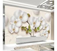 Simplicité Relief Blanc Fleurs Sphères Papier Peint 3d Moderne Soie Texturée Haut De Gamme IdéAl Pour Le Salon Et La Chambre à Coucher-430cm×300cm