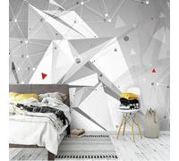 Simplicité Relief Noir Et Blanc Géométrie Art Papier Peint 3d Moderne Soie Texturée Haut De Gamme IdéAl Pour Le Salon Et La Chambre à Coucher-250cm×170cm