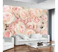 Simplicité Relief Romantisme Rose Rose Papier Peint 3d Moderne Soie Texturée Haut De Gamme IdéAl Pour Le Salon Et La Chambre à Coucher-250cm×170cm