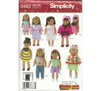 Simplicity 0482 Sewing Pattern American Girl Doll Clothes Size 18"