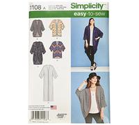 Simplicity 1108 Taille A 2 X -Small/XS/S/M/L/XL/2 x L cm Patron de Kimono dans de Patron de Couture Blanc