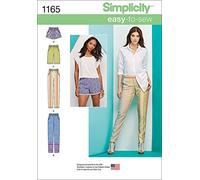 Simplicity 1165 Patron de Couture Taille H5 du 34 42 pour Femme Pantalon Long ou Short Court