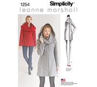 Simplicity 1254 Taille D5 Patrons de Veste ou Manteau doublés Leanne Marshall Facile Patron de Couture D5, 4-6-8-10-12 US (FR 32 à 40) Blanc