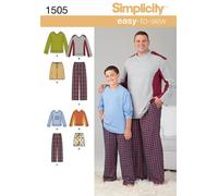 Simplicity 1505 Husky Taille A garçons et Big Hauteur et Tops et Pantalons pour Homme Patron de Couture, Multicolore