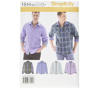 Simplicity 1544 Chemises pour Homme avec Tissu Variations Taille BB Patron de Couture Multicolore.
