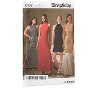 Simplicity 4-6-8-10-12 Robes pour Femme avec Jupe et Dos Variations Patron de Couture, Blanc