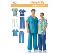 Simplicity 4101Women's & Men's Grandes Tailles Scrubs, Paper, White, BB (XL XXL XXXL)