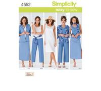 Simplicity 4552Femmes & Vêtements décontractés et intelligents Grande Taille, Papier, Blanc, BB (20W-28W)