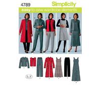 Simplicity 4789Women's & Plus Size Smart and Casual Wear, Papier, Blanc, BB (20W-28W)