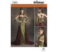 Simplicity 6-8-10-12-14 Patron de Costume Fantasy Ranger pour Patron de Couture, Blanc