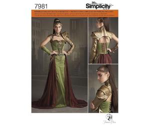 Simplicity 6-8-10-12-14 Patron de Costume Fantasy Ranger pour Patron de Couture, Blanc
