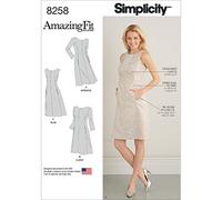 Simplicity Patron couture 8258 Robe femme Taille Plus Amazing Fit Blanc Tailles 10-12-14-16-18