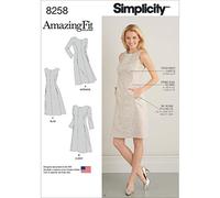 Simplicity – Patron de robe 8258 BB – Femme Taille Plus, Blanc, Tailles 20W–28W