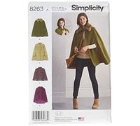 Simplicity 8263 A Patron de Couture Capes et Mini-Capes pour Femme - Blanc - Taille XS - S - M - L - XL