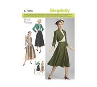Simplicity 8462 8462 Chemisier Vintage pour Femme, Jupe et doublé Boléro, Papier, Blanc, U5 (16-18-20-22-24)