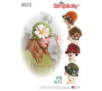 Simplicity 8573Simplicity Patron 8573 Chapeaux pour Femme en Papier Blanc A (S-M-L)