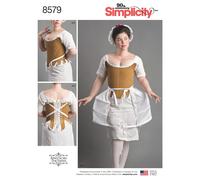 Simplicity 8579Simplicity Patron 8579 Costume pour Femme du 18ème siècle, Papier, Blanc, R5 (42-44-46-48-50)
