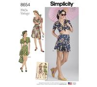 Simplicity 8654 Patron de couture pour hauts, shorts, jupes D5 (4-6-8-10-12)