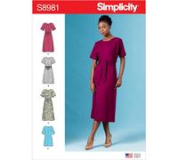 Simplicity 8981 Femmes Robes Couture Motif Tailles 4-12 & 30.5-50.8cm 4 Styles