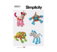 Simplicity 9521 Peluche Animal Doux Jouets Couture Motif Grenouille Chat Chien