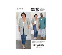 SIMPLICITY Mimi G SS3071A Patron de couture pour blazer unisexe Style A (XS-S-M-L-XL-XXL)