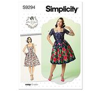Simplicity Misses Dress (6-8-10-12-14) SS9294A5 Robe pour Femme A5 (34-36-38-40-42), Blanc