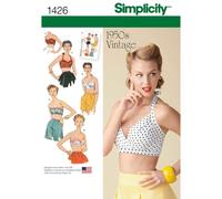 Simplicity Patron de Couture 1426 : brassière Vintage années 1950 pour Femme, Papier, Blanc, D5 (36-38-40)