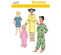 Simplicity Patron de Couture 1572 : vêtements de Nuit et Peignoirs pour Tout-Petits et Enfants, Taille, Papier, Blanc, BB (3-4-5-6)