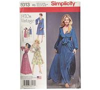 Simplicity - Patron couture 8013R5 - Robe vintage années 70 - papier blanc - Tailles 42-44-46-48-50