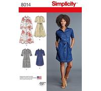 Simplicity Patron de couture 8014 pour robes de chemise boutonnées en 4 styles
