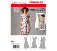 Simplicity Patron de couture AA 10-18 (UK) /36-44 (EU) 2247 Robes Amazing Fit pour femmes et plus, blanc