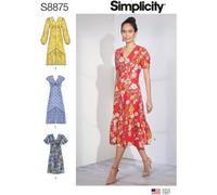 Simplicity – Patron de couture S8875 pour robes femme – Papier blanc, divers