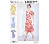 Simplicity US8875H5 Patron de Couture S8875 Robes pour Femme, Papier, Blanc, Divers