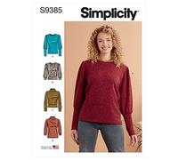 Simplicity Patron de couture S9385 Hauts en tricot pour femme avec variations de longueur et de manches, 44-46-48-50-52