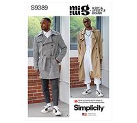 Simplicity Patron de couture S9389 Trench pour homme en deux longueurs