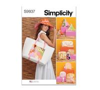 SIMPLICITY Patron de couture SS9937A Chapeau, sac fourre-tout et étuis à fermeture éclair A