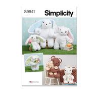 SIMPLICITY Patron de couture SS9941OS Ours en peluche et lapins en trois tailles OS (taille unique)