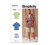 SIMPLICITY Patron de couture SS9960AA AA pour homme, T-shirt, chemise et short en tricot AA (34-36-38-40-42)