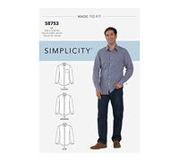 SIMPLICITY Pattern SS8753BB Men's Classic, Modern and Slim Fit Shirt, BB (44-46-48-50-52)