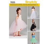 Simplicity S7835.K5 Patron de Couture Robe fillette, Papier, Blanc, 21 x 15 x 1 cm