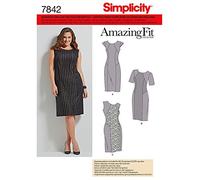 Simplicity S7842.AA Patron de Couture Robe Papier, Blanc, 21 x 15 x 1 cm