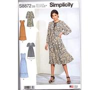 Simplicity S8872 Patron de couture pour robe pull-over en papier Blanc